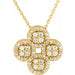 Ladies Natural Diamond Clover Necklace (I1, G-H) — 14K Yellow Gold