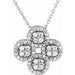 Ladies Natural Diamond Clover Necklace (I1, G-H) — 14K White Gold