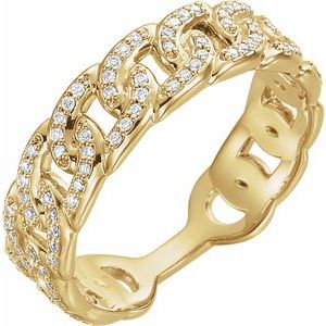 Ladies Natural Diamond Stackable Link Ring (I1, G-H) — 14K Yellow Gold