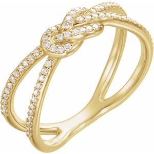 Ladies Natural Diamond Knot Ring (I1, G-H) — 14K Yellow Gold
