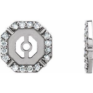 Ladies Natural Diamond Earring Jackets — 14K White Gold