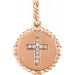 Ladies Natural Diamond Cross Rope Pendant (I1, G-H) — 14K Rose Gold