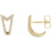 Ladies Natural Diamond Geometric J-Hoop Earrings (I1, G-H) — 14K Yellow Gold