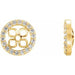 Ladies 5 mm ID 1/8 Natural Diamond Earring Jackets — 14K Yellow Gold