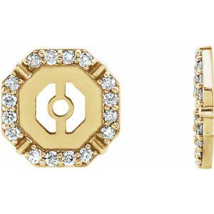 Ladies Natural Diamond Earring Jackets — 14K Yellow Gold