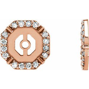Ladies Natural Diamond Earring Jackets — 14K Rose Gold