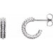 Ladies Natural Diamond Rope Hoop Earrings (I1, G-H) — Sterling Silver