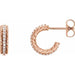 Ladies Natural Diamond Rope Hoop Earrings (I1, G-H) — 14K Rose Gold