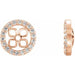 Ladies 5 mm ID 1/8 Natural Diamond Earring Jackets — 14K Rose Gold