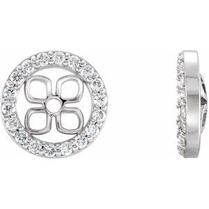 Ladies 5 mm ID 1/8 Natural Diamond Earring Jackets — Platinum