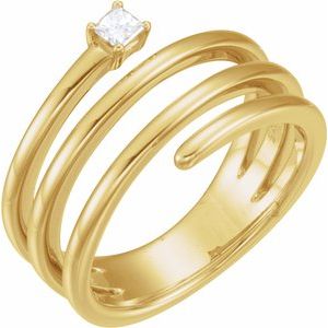 Ladies Natural Diamond Freeform Ring (I1, G-H) — 14K Yellow Gold