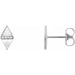 Ladies Natural Diamond Geometric Earrings — Sterling Silver