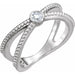 Ladies Natural Diamond Beaded Ring (SI2-SI3, G-H) — Platinum