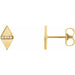 Ladies Natural Diamond Geometric Earrings — 14K Yellow Gold