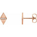 Ladies Natural Diamond Geometric Earrings — 14K Rose Gold