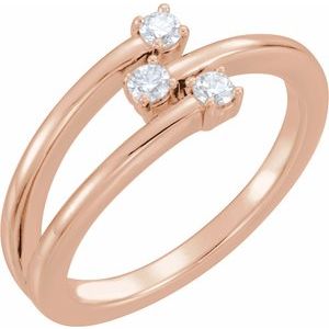 Ladies Natural Diamond Bypass Ring (I1, G-H) — 14K Rose Gold