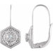 Ladies Natural Diamond Filigree Earrings — 14K White Gold