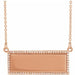 Ladies Natural Diamond Engravable Bar Necklace (I1, G-H) — 14K Rose Gold
