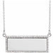 Ladies Natural Diamond Engravable Bar Necklace (I1, G-H) — 14K White Gold