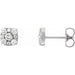 Ladies Natural Diamond Cluster Earrings — Sterling Silver