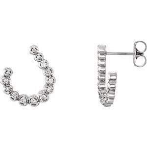 Ladies Natural Diamond Earrings — Sterling Silver