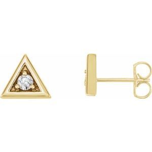 Ladies Natural Diamond Geometric Earrings (I1, G-H) — 14K Yellow Gold