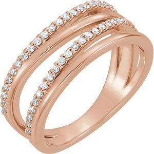 Ladies Natural Diamond Ring (I1, G-H) — 14K Rose Gold