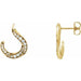 Ladies Natural Diamond Freeform Earrings — 14K Yellow Gold