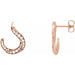 Ladies Natural Diamond Freeform Earrings — 14K Rose Gold