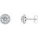 Ladies Natural Diamond Halo-Style Earrings — Platinum
