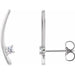Ladies Natural Diamond Ear Climbers — Platinum
