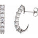 Ladies Natural Diamond J-Hoop Earrings (SI2-SI3, G-H) — Platinum