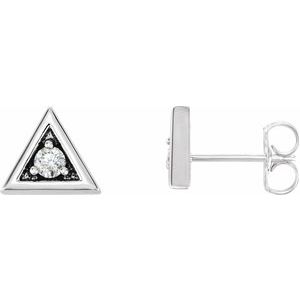 Ladies Natural Diamond Geometric Earrings (Si2-Si3, G-H) — Platinum