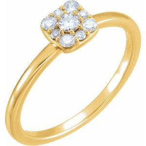 Ladies Natural Diamond Stackable Cluster Ring (I1, G-H) — 14K Yellow Gold