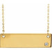 Ladies Natural Diamond Engravable Bar Necklace (I1, G-H) — 18K Yellow Gold-Plated Sterling Silver