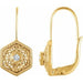 Ladies Natural Diamond Filigree Earrings — 14K Yellow Gold