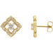 Ladies Natural Diamond Halo-Style Clover Earrings — 14K Yellow Gold