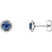Ladies 4 mm Natural Blue Sapphire Natural Diamond Earrings — Platinum