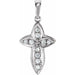 Ladies Natural Diamond Cross Pendant (Si1, G-H) — 14K White Gold