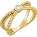 Ladies Natural Diamond Beaded Ring (I1, G-H) — 14K Yellow Gold