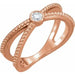 Ladies Natural Diamond Beaded Ring (I1, G-H) — 14K Rose Gold