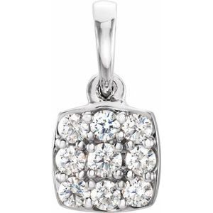 Ladies Natural Diamond Cluster Pendant (I1, G-H) — Platinum