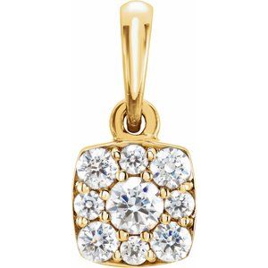 Ladies Natural Diamond Cluster Pendant (I1, G-H) — 14K Yellow Gold
