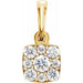 Ladies Natural Diamond Cluster Pendant (I1, G-H) — 14K Yellow Gold