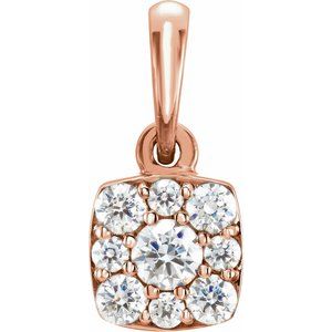 Ladies Natural Diamond Cluster Pendant (I1, G-H) — 14K Rose Gold