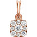 Ladies Natural Diamond Cluster Pendant (I1, G-H) — 14K Rose Gold