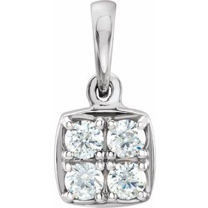 Ladies Natural Diamond Pendant (I1, G-H) — 14K White Gold