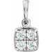 Ladies Natural Diamond Pendant (Si2-Si3, G-H) — Platinum