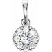 Ladies Natural Diamond Cluster Pendant (I1, G-H) — 14K White Gold