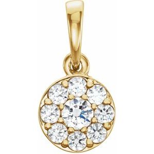 Ladies Natural Diamond Cluster Pendant (I1, G-H) — 14K Yellow Gold